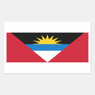 Pegatina Rectangular Bandera de Antigua y de Barbuda
