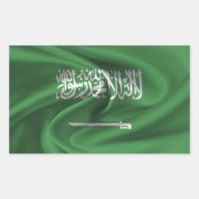 Pegatina Rectangular Bandera de Arabia Saudita (Anverso)