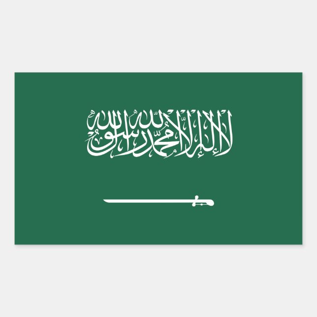 Pegatina Rectangular Bandera de Arabia Saudita (Anverso)