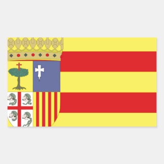 Pegatina Rectangular Bandera de Aragón