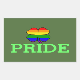 Pegatina Rectangular Bandera de arcoíris de la orgullo gay Trébol