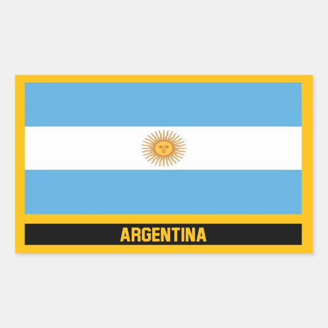 Pegatina Rectangular Bandera de Argentina (Anverso)