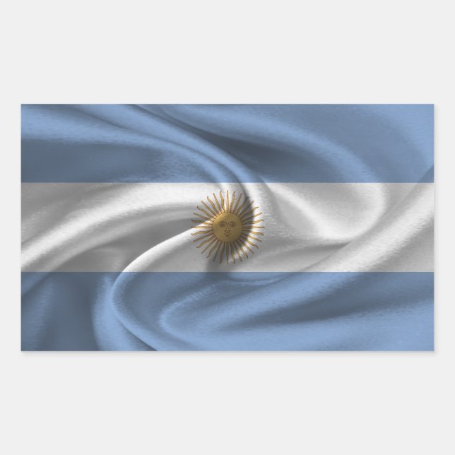 Pegatina Rectangular Bandera de Argentina (Anverso)