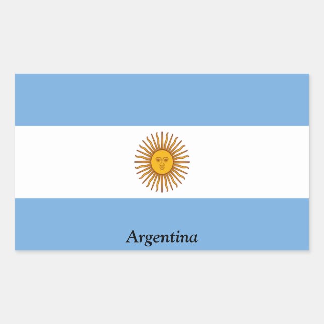 Pegatina Rectangular Bandera de Argentina (Anverso)