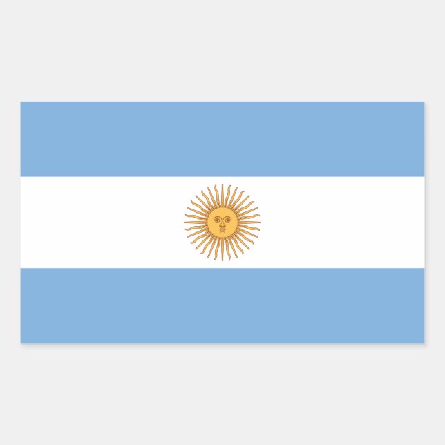 Pegatina Rectangular Bandera de Argentina (Anverso)