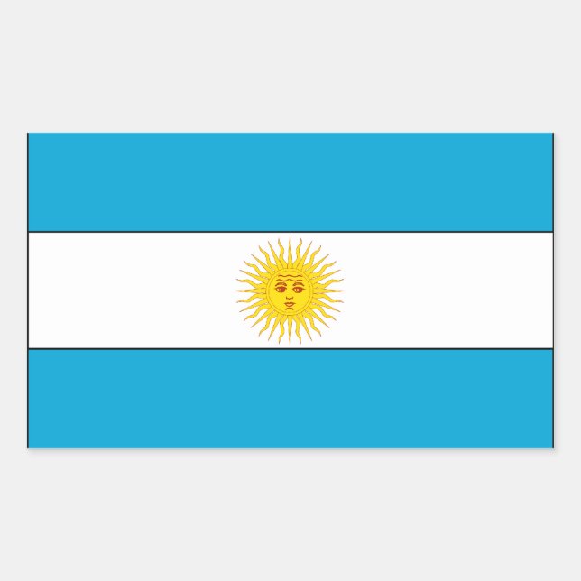 Pegatina Rectangular Bandera de Argentina (Anverso)