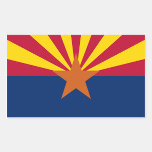 Pegatina Rectangular Bandera de Arizona