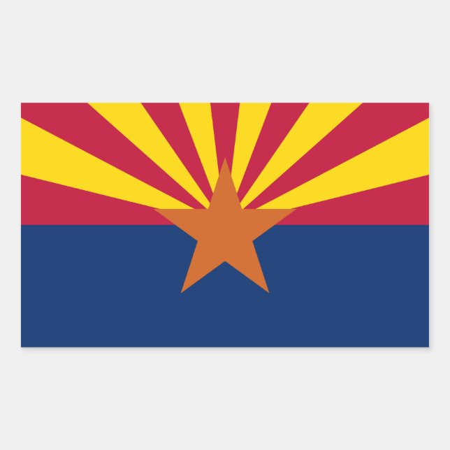 Pegatina Rectangular Bandera de Arizona (Anverso)