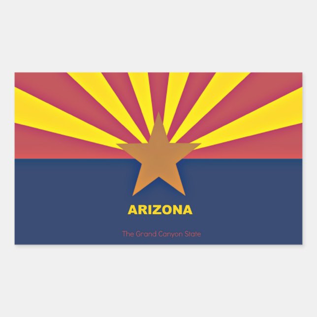 Pegatina Rectangular Bandera de Arizona (Anverso)