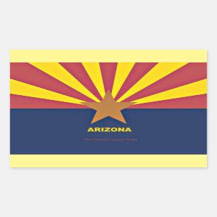 Pegatina Rectangular Bandera de Arizona