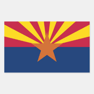 Pegatina Rectangular Bandera de Arizona: Estrella que se asienta, El Es