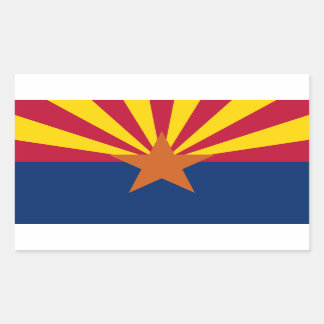 Pegatina Rectangular Bandera de Arizona: Estrella Sol Poniente, El Esta