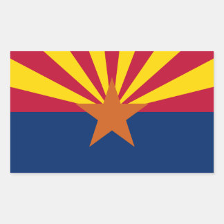 Pegatina Rectangular Bandera de Arizona: Estrella Sol Poniente, El Esta
