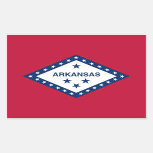 Pegatina Rectangular Bandera de Arkansan, Bandera de Arkansas