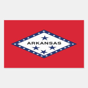 Pegatina Rectangular Bandera de Arkansas