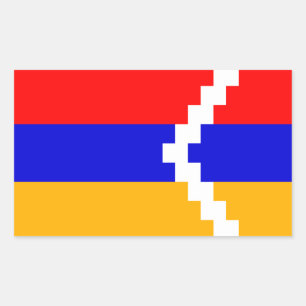 Pegatina Rectangular Bandera de Artsakh (Nagorno Karabaj)