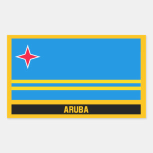 Pegatina Rectangular Bandera de Aruba