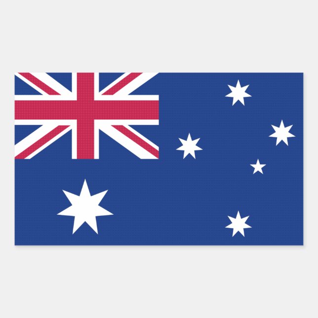 Pegatina Rectangular Bandera de Australia (Anverso)