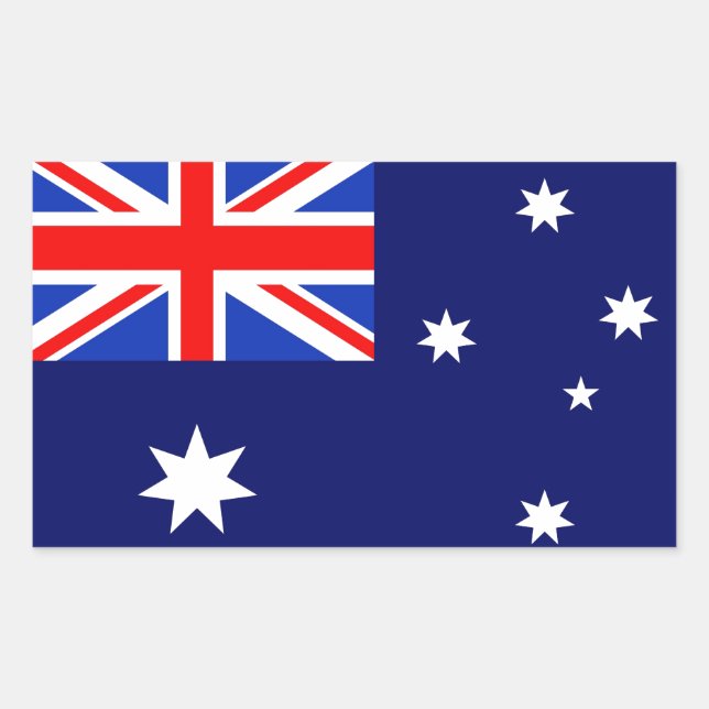 Pegatina Rectangular Bandera de Australia (Anverso)