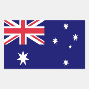 Pegatina Rectangular Bandera de Australia