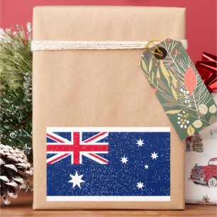 Pegatina Rectangular Bandera de Australia, añada