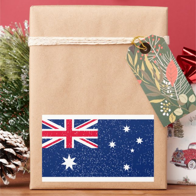 Pegatina Rectangular Bandera de Australia, añada (Vacaciones)