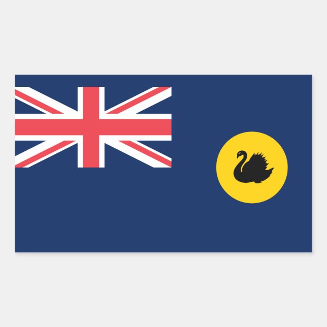 Pegatina Rectangular Bandera de Australia Occidental (Anverso)