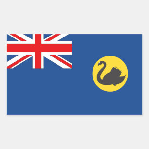 Pegatina Rectangular Bandera de Australia Occidental australiana