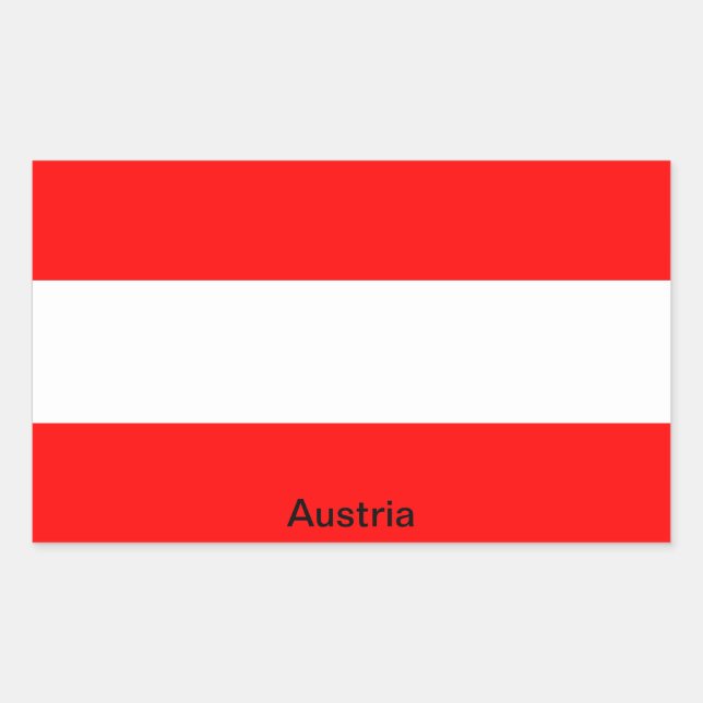 Pegatina Rectangular Bandera de Austria (Anverso)
