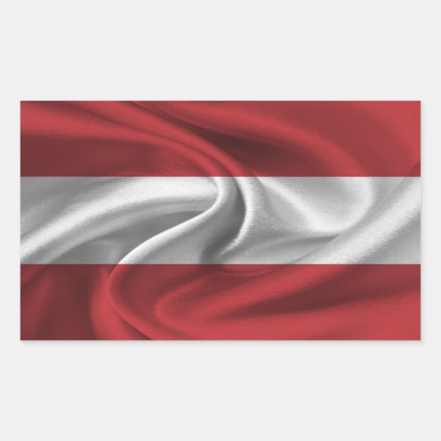 Pegatina Rectangular Bandera de Austria (Anverso)