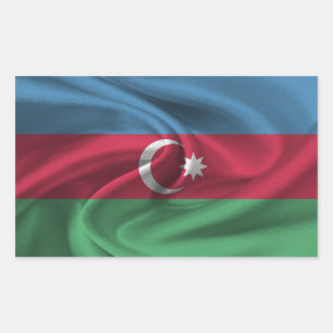 Pegatina Rectangular Bandera de Azerbaiyán