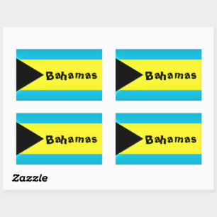 Pegatina Rectangular Bandera de Bahamas