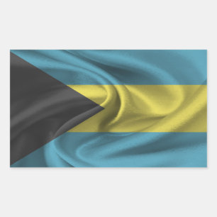 Pegatina Rectangular Bandera de Bahamas