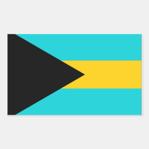 Pegatina Rectangular Bandera de Bahamas