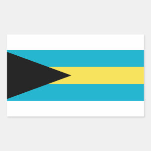 Pegatina Rectangular Bandera de Bahamas