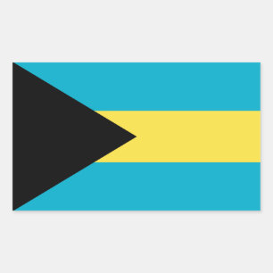 Pegatina Rectangular Bandera de Bahamas