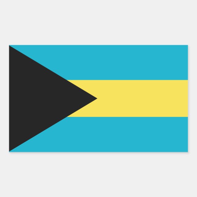 Pegatina Rectangular Bandera de Bahamas (Anverso)