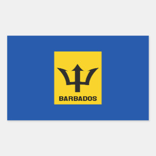 Pegatina Rectangular Bandera de Barbados