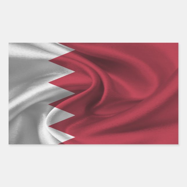 Pegatina Rectangular Bandera de Baréin (Anverso)