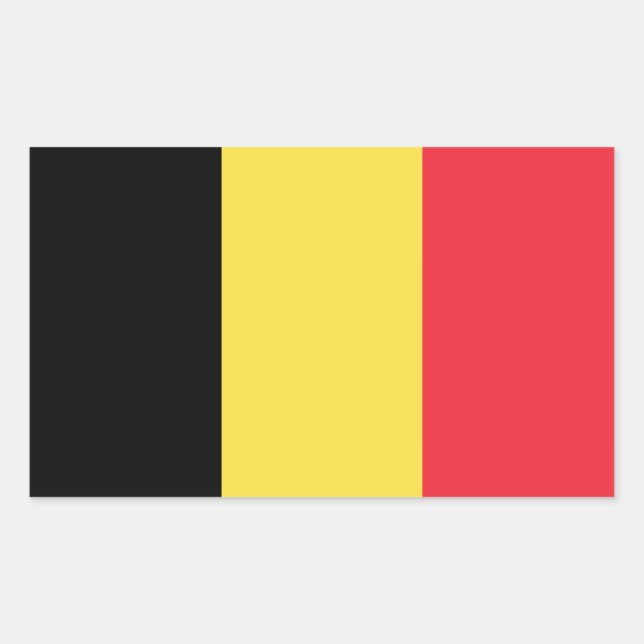 Pegatina Rectangular Bandera de Bélgica (Anverso)