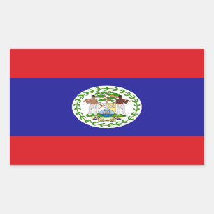 Pegatina Rectangular Bandera de Belice