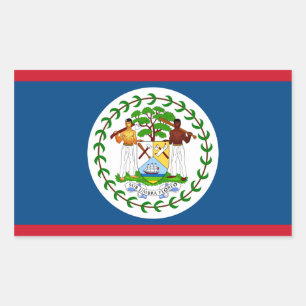 Pegatina Rectangular Bandera de Belice/Belice