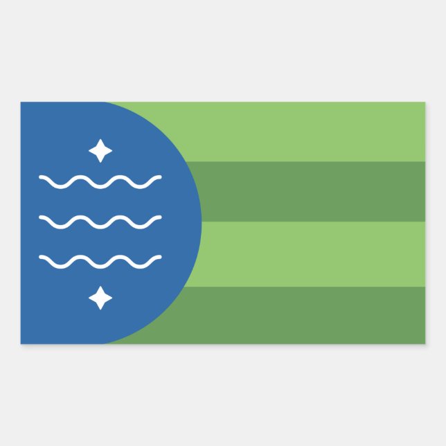 Pegatina Rectangular Bandera de Bellingham, Washington (Anverso)