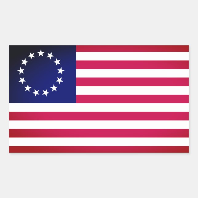 Pegatina Rectangular Bandera de Betsy Ross (Anverso)