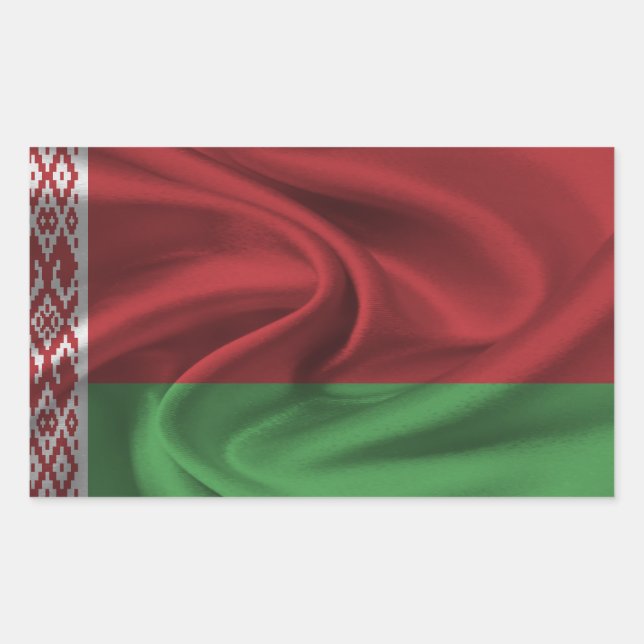 Pegatina Rectangular Bandera de Bielorrusia (Anverso)