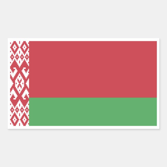 Pegatina Rectangular Bandera de Bielorrusia, Bandera de Bielorrusia (Anverso)