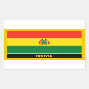 Pegatina Rectangular Bandera de Bolivia