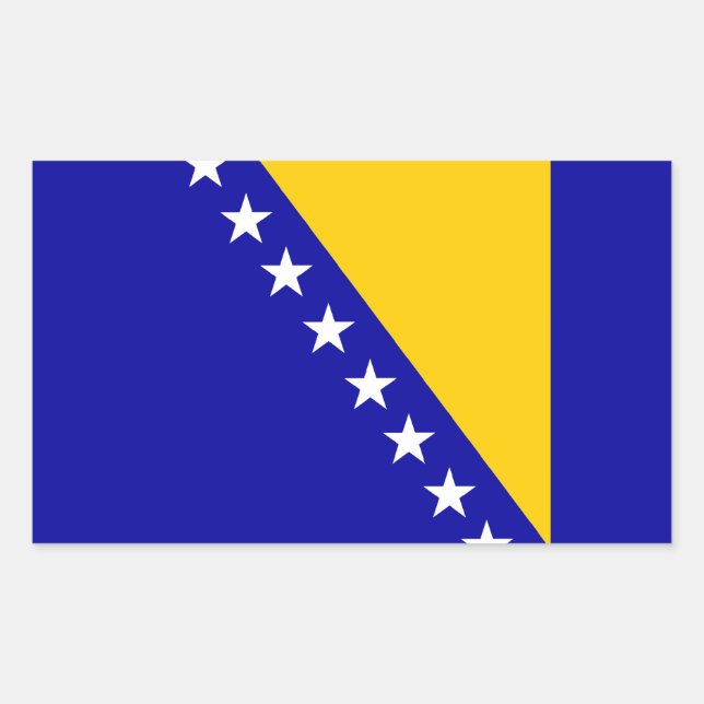 Pegatina Rectangular Bandera de Bosnia (Anverso)
