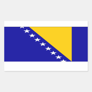 Pegatina Rectangular Bandera de Bosnia y Hercegovina