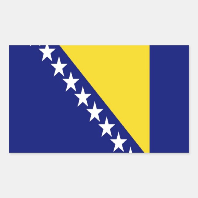 Pegatina Rectangular Bandera de Bosnia y Herzegovina (Anverso)